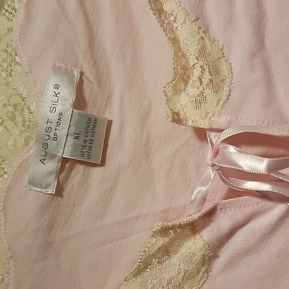 August Silk Light Pink Lace Trim Top - Picture 2 of 8